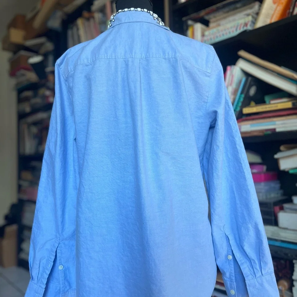 J. Crew Light Blue Embellished Collar Shirt - Picture 6 of 9